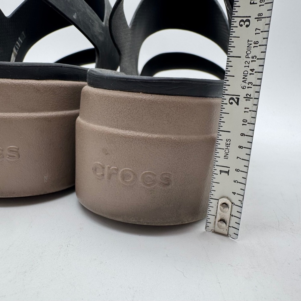 Crocs Brooklyn Low Wedge Sandals Black Mushroom LiteRide Platform Womens 8 - Picture 5 of 6